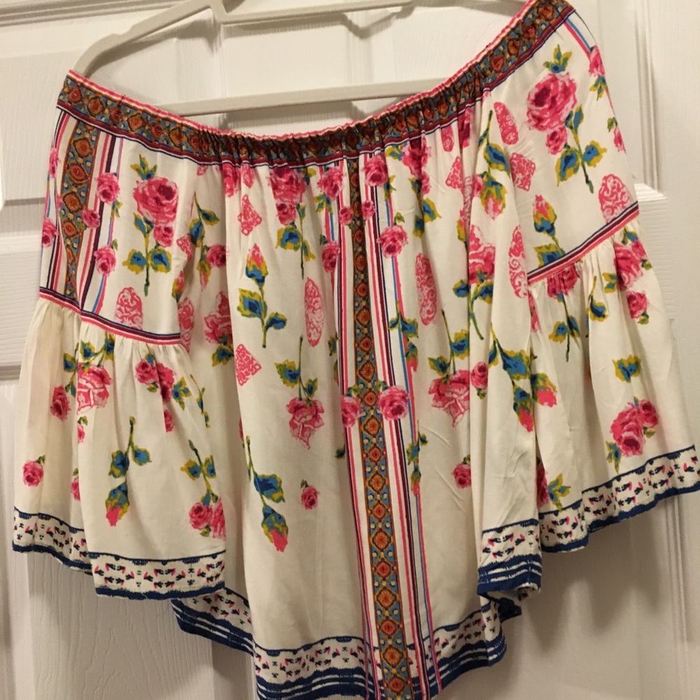 Off Shoulder Floral Blouse